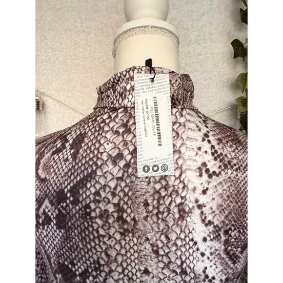 NWT Boohoo Snake Print High Neck Long Sleeve Bodycon Mini Dress Women's 4 Small - Picture 12 of 13